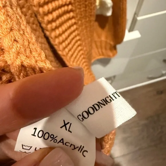 Goodnight Macaroon Camel Colored Cardigan with Floral Accents - Picture 2 of 4